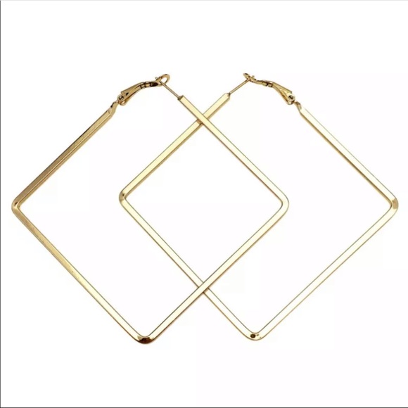 New Hyperbole Silver Big Hoop Earrings - Picture 4 of 4